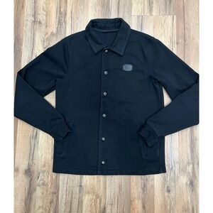 Volcom Stone Black Snap Shirt Jacket Youth L Kids Cotton Blend Coat